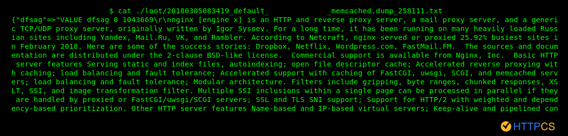 Nginx description Memcached server