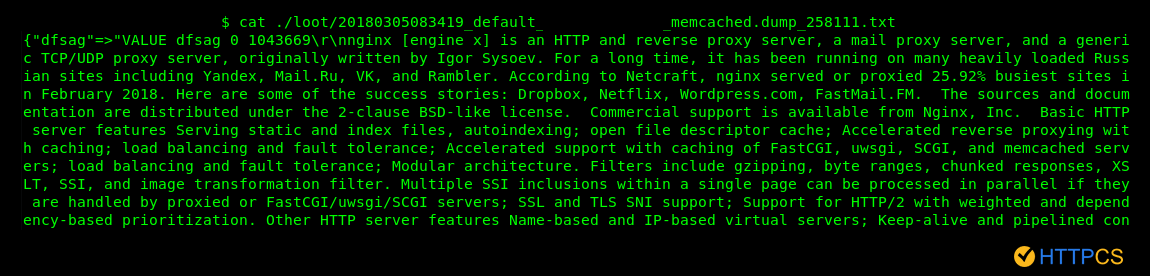 description Nginx serveur Memcached