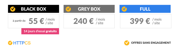 tarifs d'un scanner de vulnérabilité web chez HTTPCS