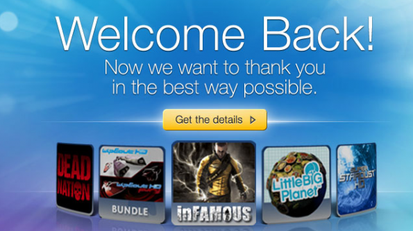 Programme Welcome Back lié au piratage du PlayStation Network